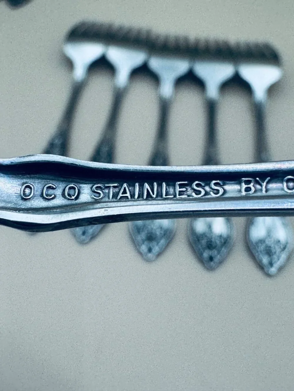6 Oneida OCO WORDSWORTH Salad Forks USA Glossy Stainless Steel Flatware
